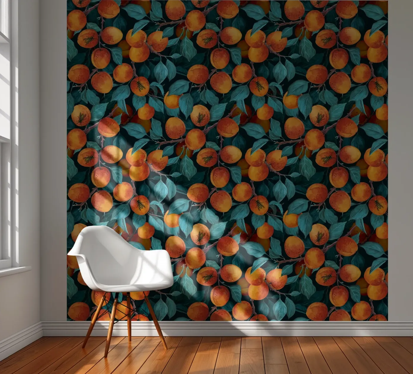 Apricot garden fotobehang van Painted Nature