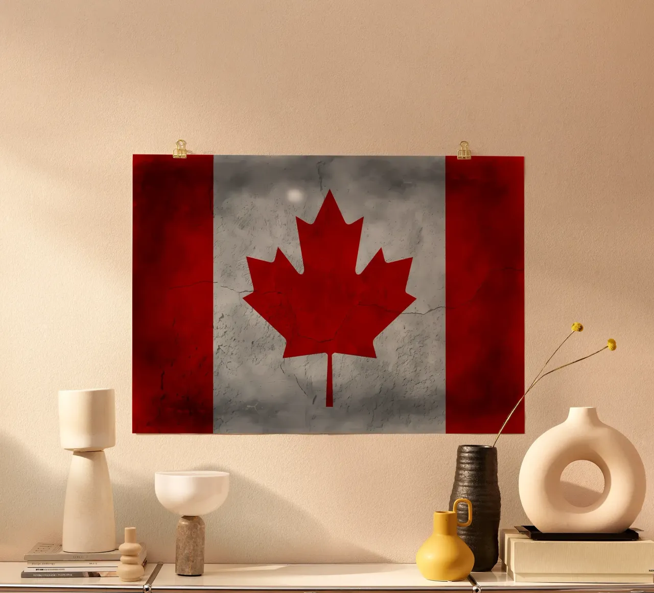 Bandiera vintage del Canada poster da Joshua A Holmes