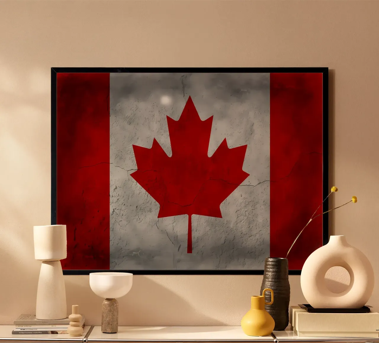 Bandiera vintage del Canada poster da Joshua A Holmes