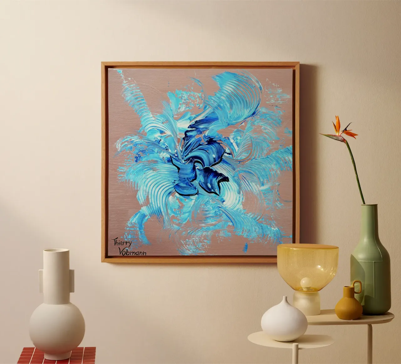 3D DREAM canvas with Floater frame by Thierry Vobmann Abstract painting