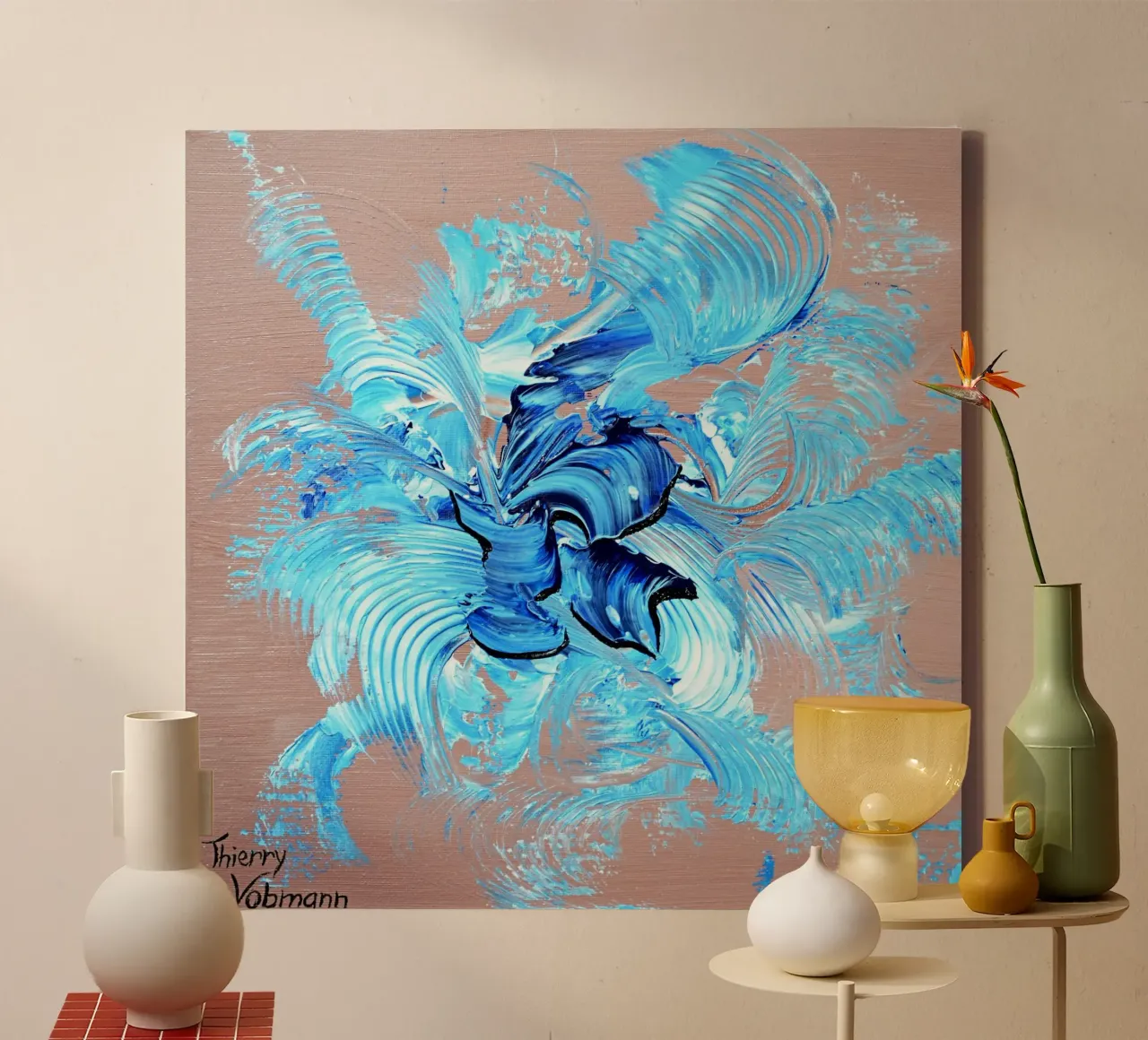 3D DREAM canvas with Floater frame by Thierry Vobmann Abstract painting