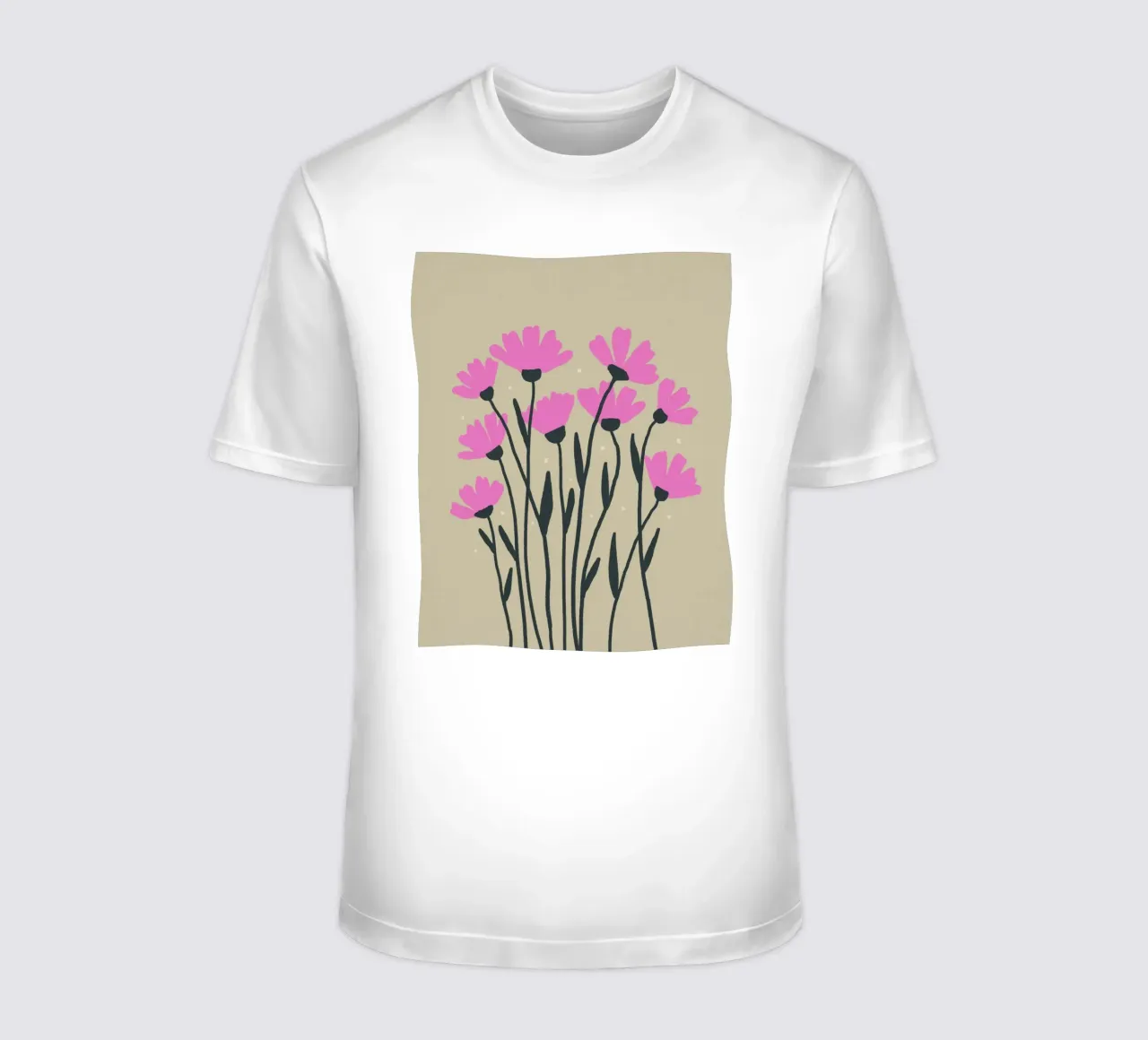 Pink flowers t-shirt by Wackapacka