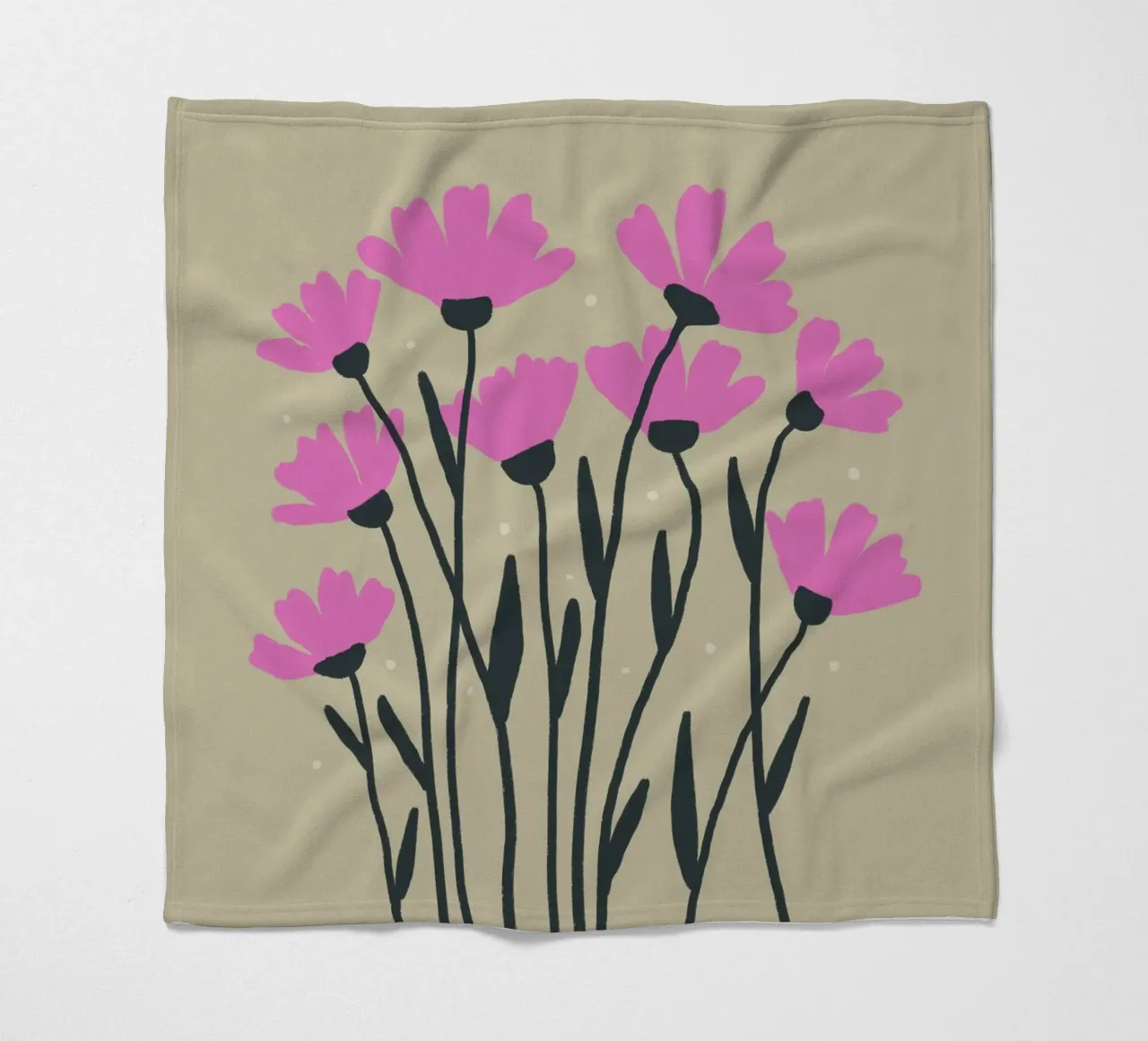 Fiori rosa coperta in pile da Wackapacka