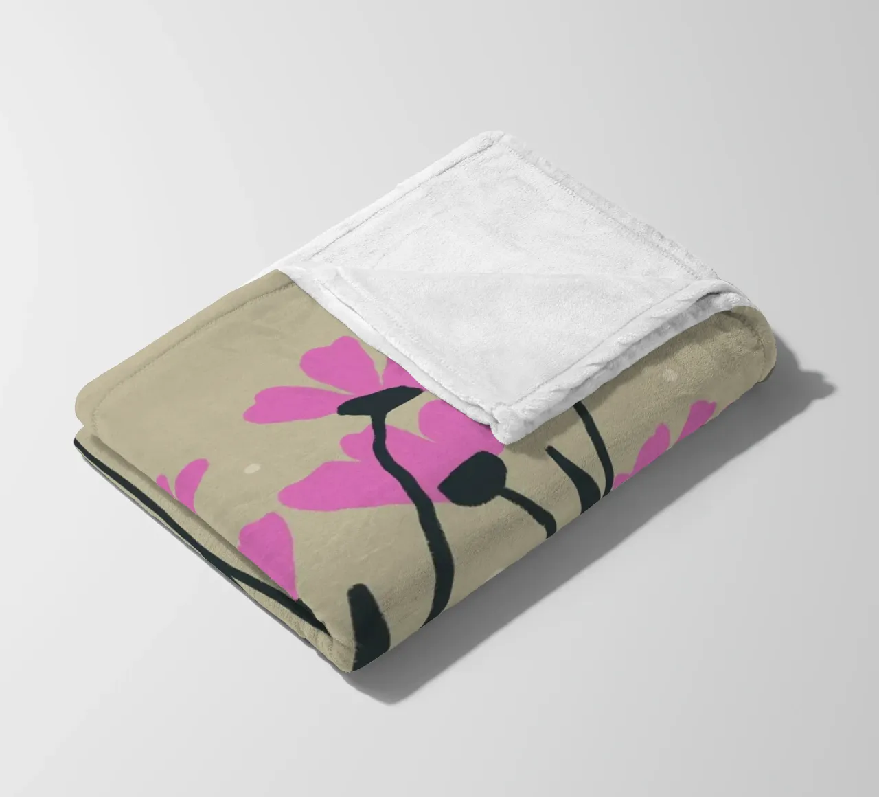 Fiori rosa coperta in pile da Wackapacka