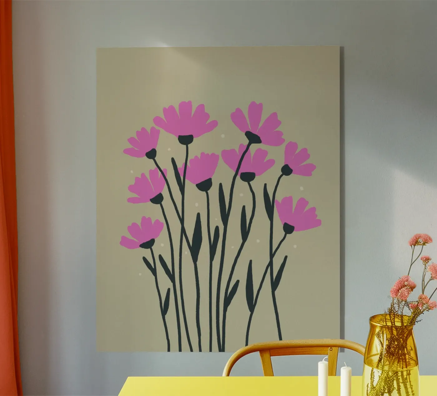 Pink flowers acrylic glass by Wackapacka