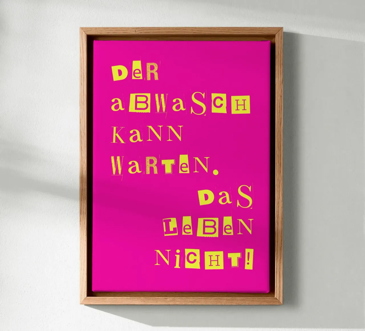 Der Abwasch kann warten - das Leben nicht! tela con Cornice a cassetta da DigiWunderwerk