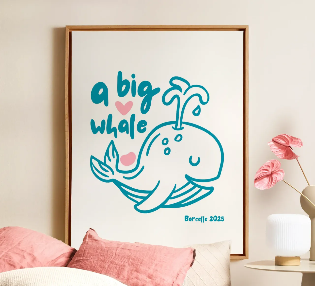 een grote walvis canvas met Baklijst van khoailang