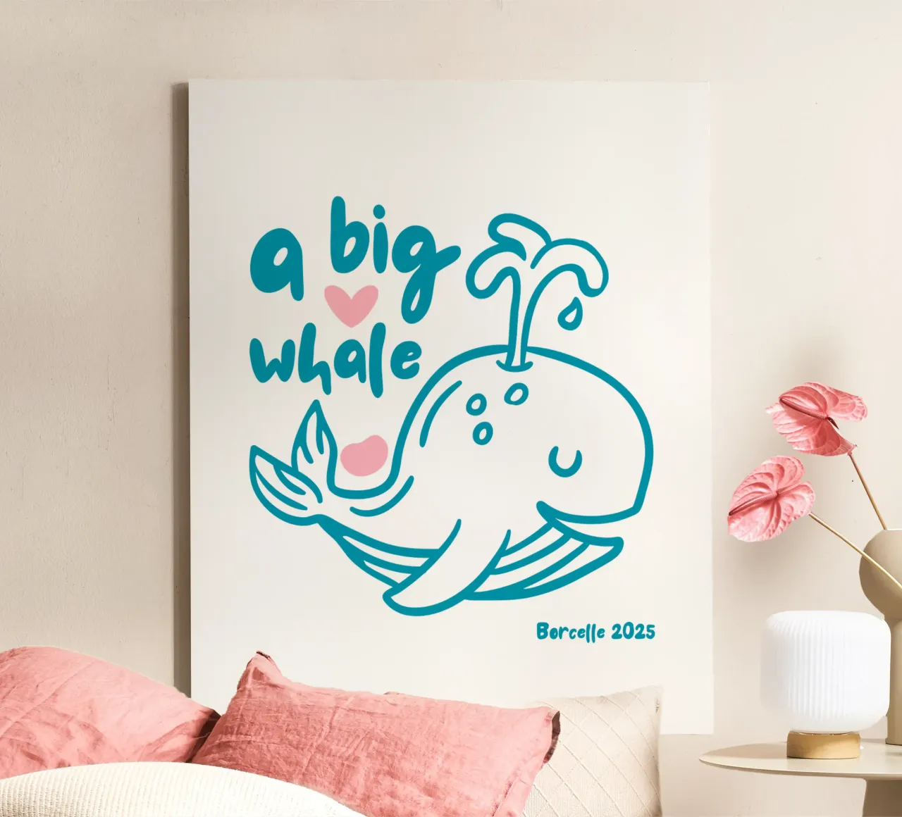 een grote walvis canvas met Baklijst van khoailang