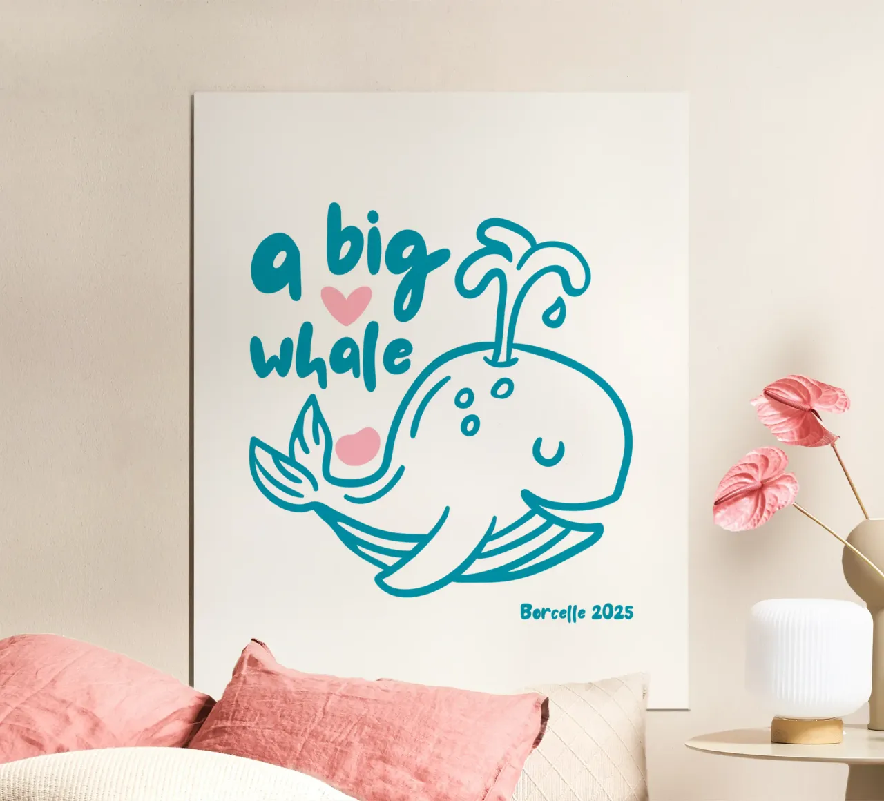 una grande balena poster con telaio in plastica da khoailang