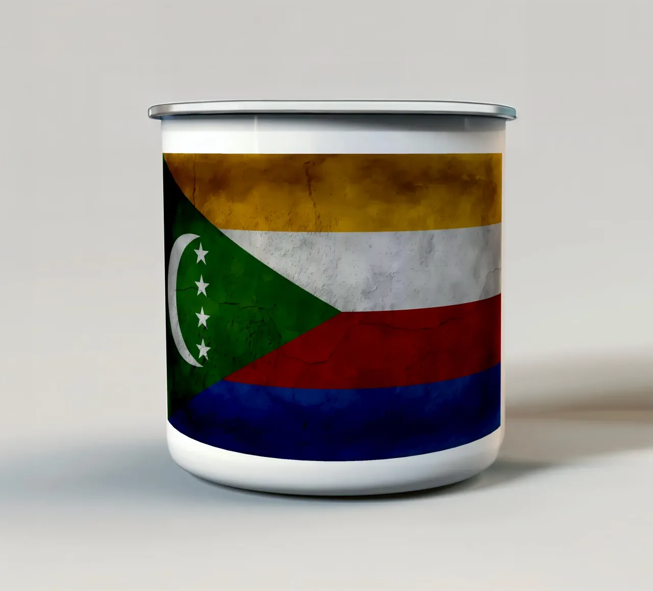 Bandiera vintage delle Comore tazza in smalto da Joshua A Holmes