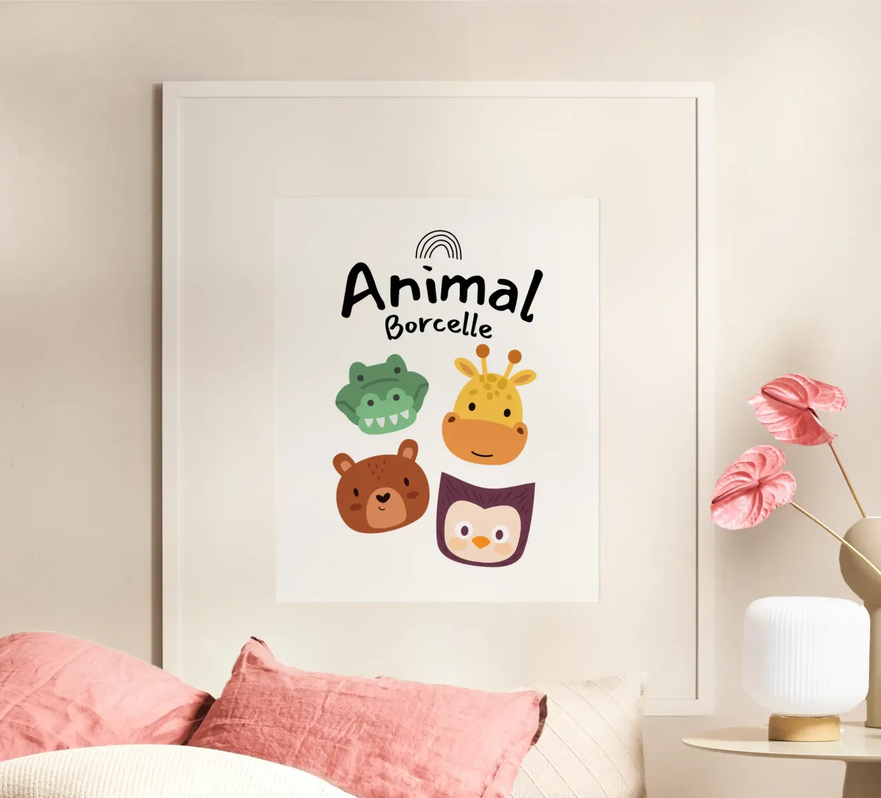 animale borcelle poster con telaio in alluminio da khoailang