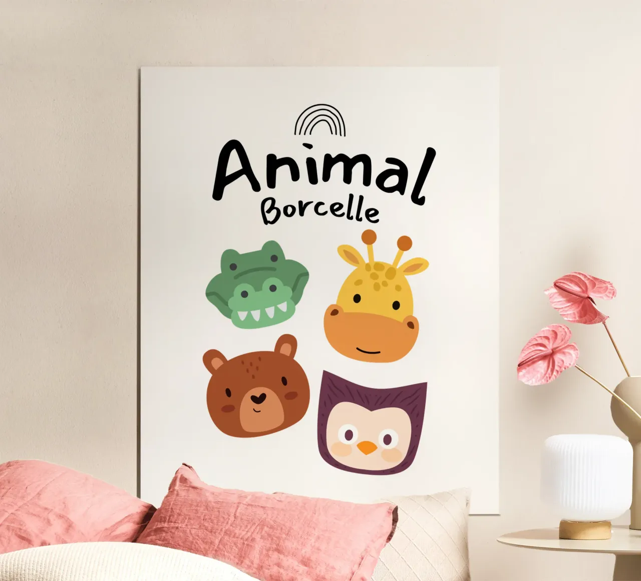 animale borcelle poster con telaio in alluminio da khoailang