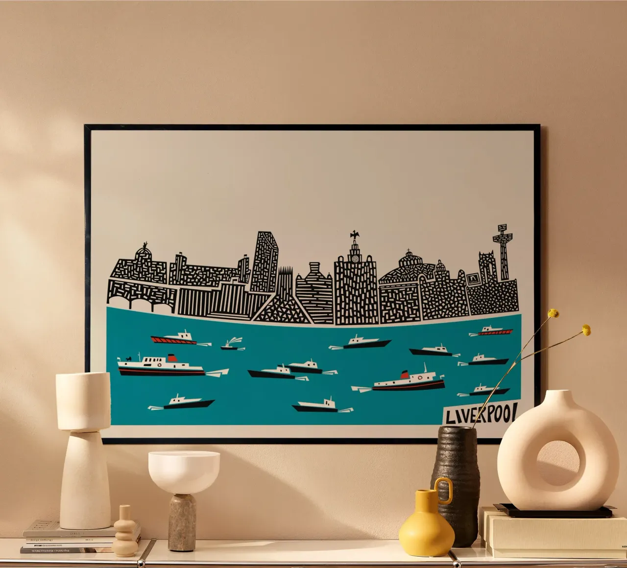 Panoramica di Liverpool poster da Fox & Velvet