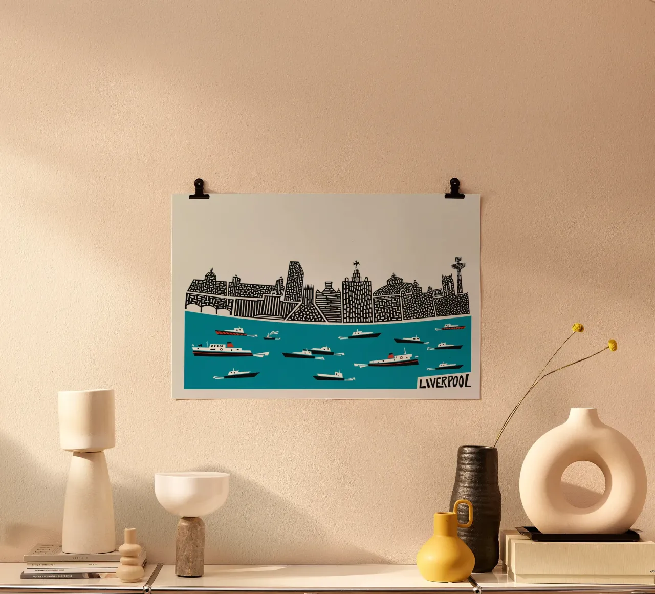 Panoramica di Liverpool poster da Fox & Velvet