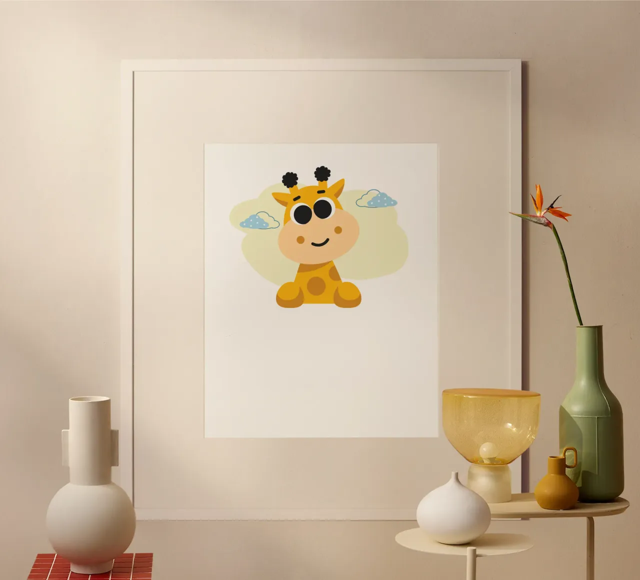bambino animale poster con telaio in alluminio da khoailang