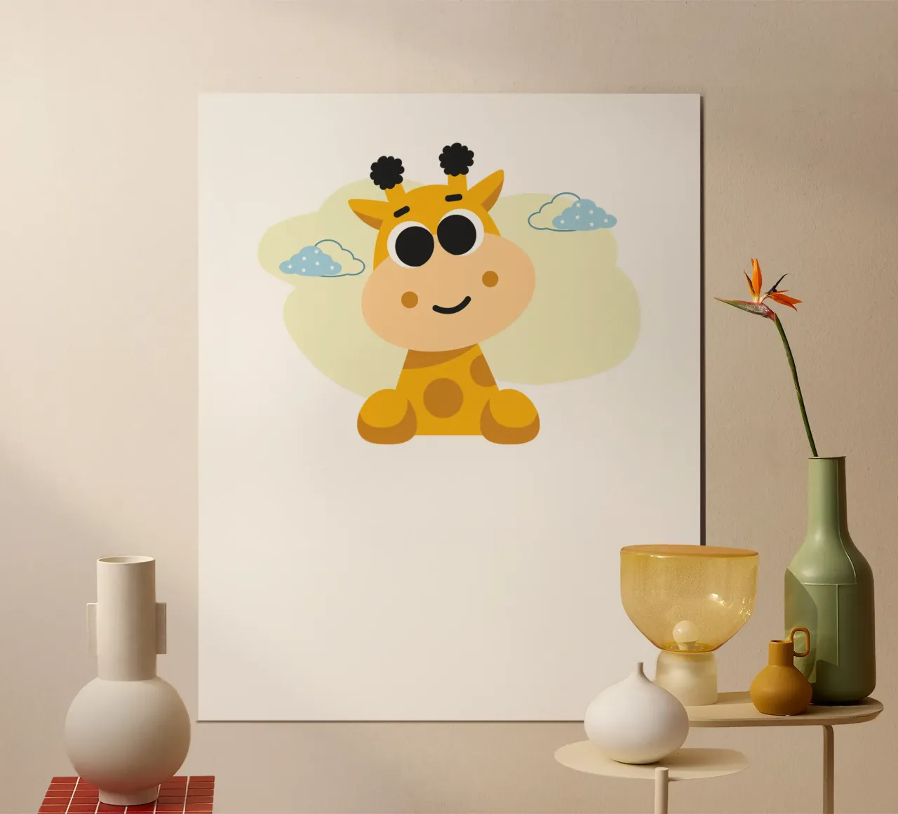 bambino animale poster con telaio in alluminio da khoailang