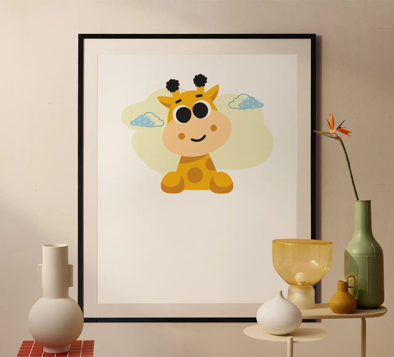 bambino animale poster con telaio in alluminio da khoailang