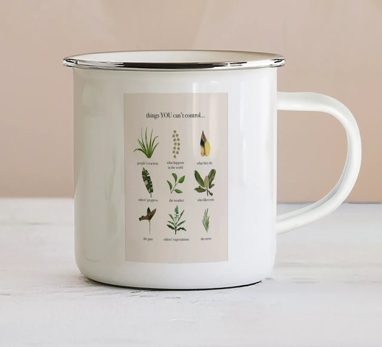 Things you can't control tazza in smalto da anisillustration