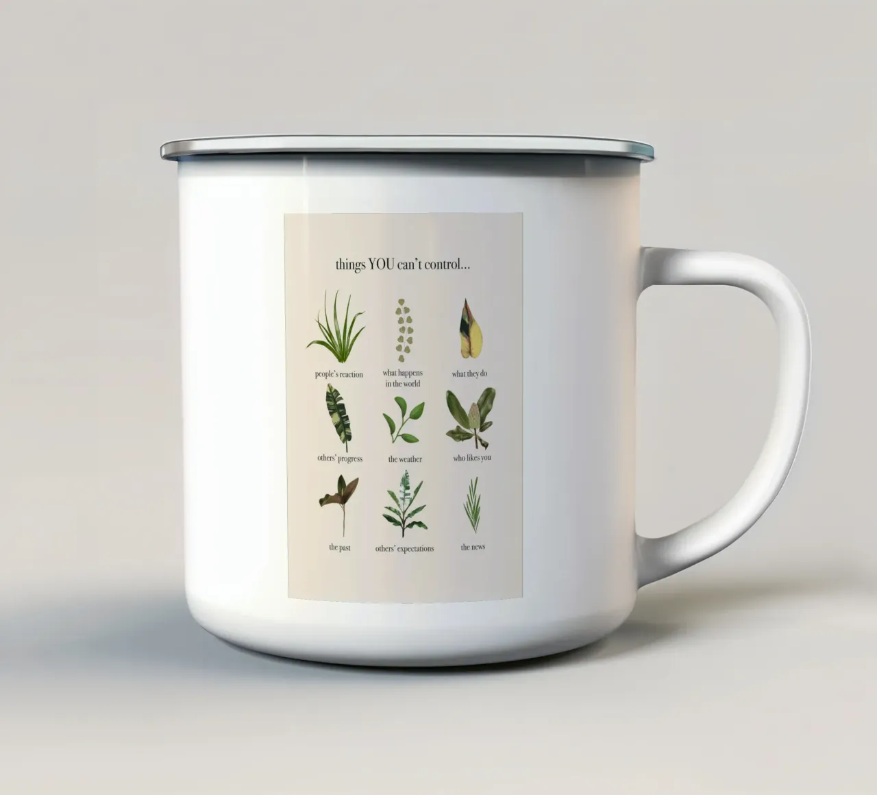 Things you can't control tazza in smalto da anisillustration