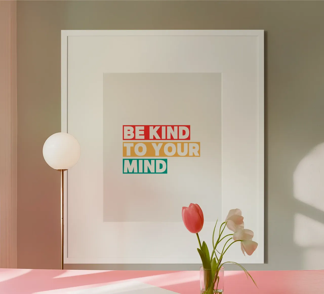 siate gentili con la vostra mente poster con telaio in plastica da khoailang