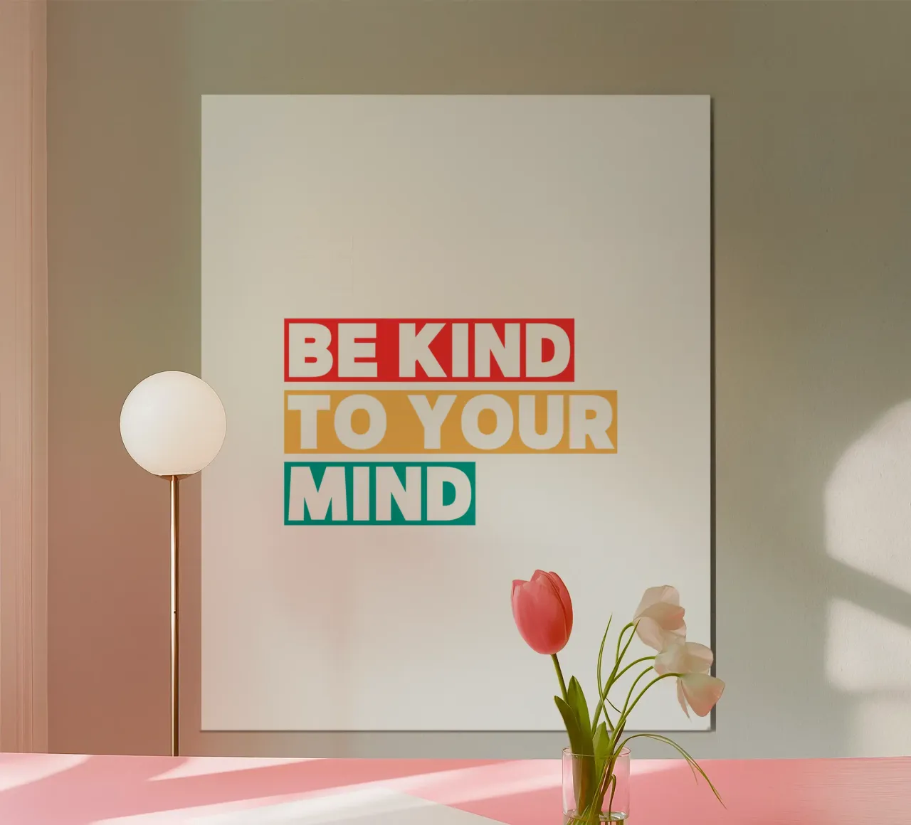 siate gentili con la vostra mente poster con telaio in plastica da khoailang