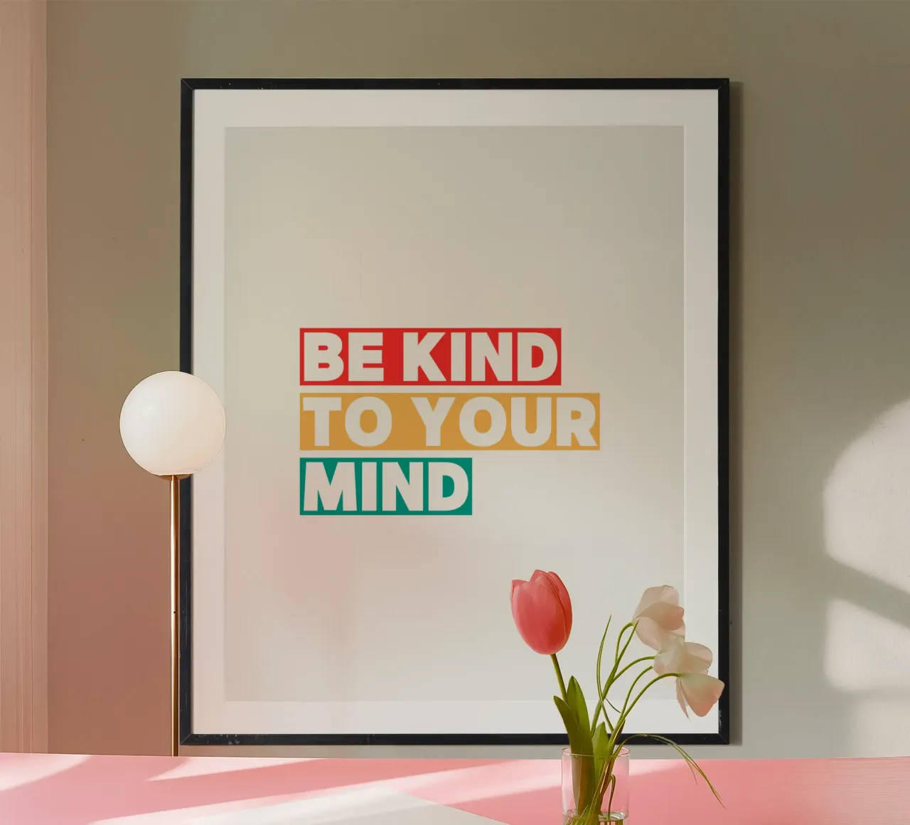 siate gentili con la vostra mente poster con telaio in plastica da khoailang