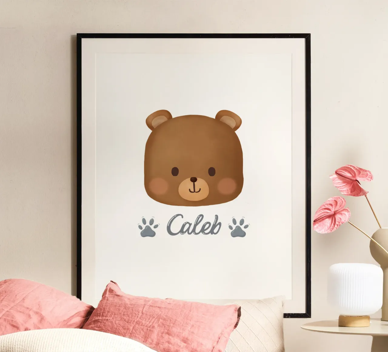 Nome della birra bambino poster con telaio in alluminio da khoailang
