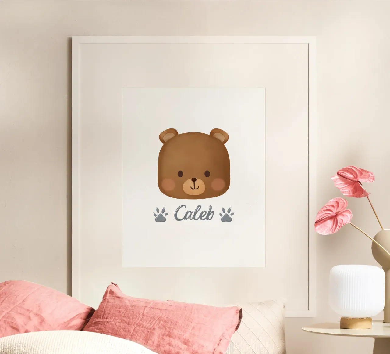 Nome della birra bambino poster con telaio in alluminio da khoailang