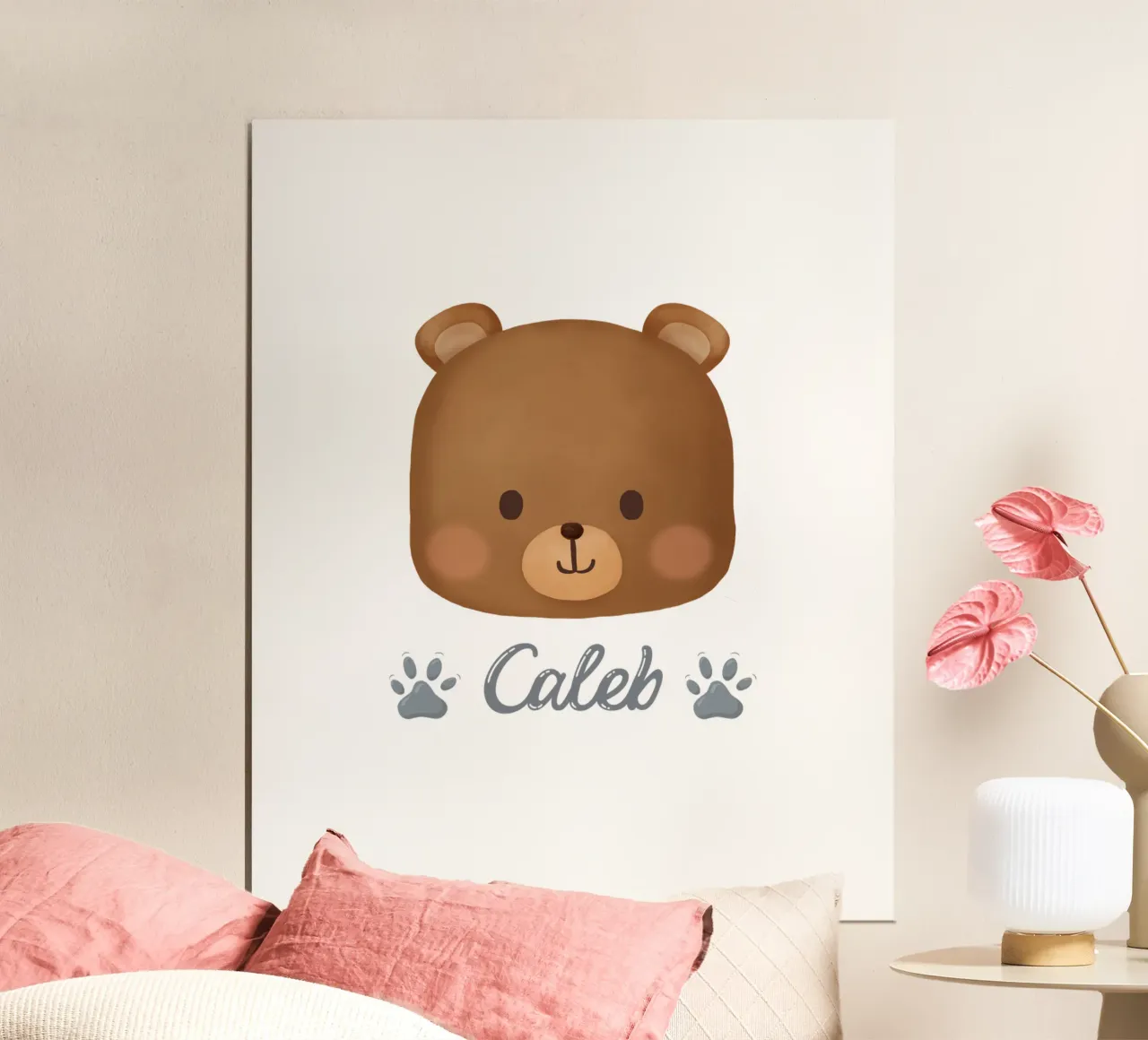 Nome della birra bambino poster con telaio in alluminio da khoailang