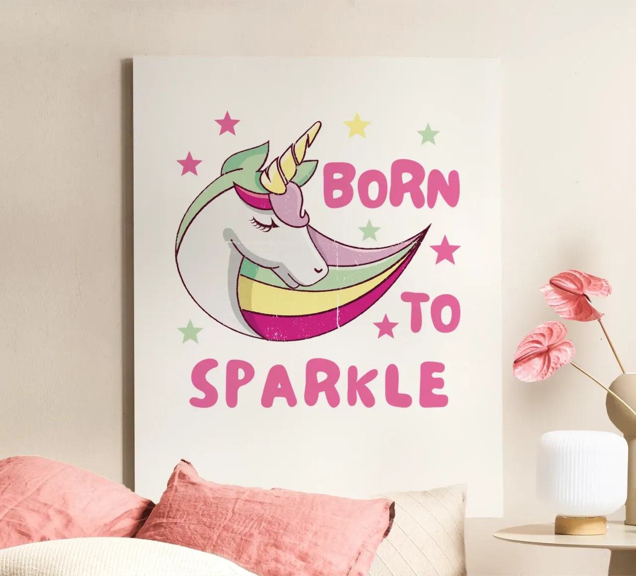 geboren om te schitteren canvas met Baklijst van khoailang