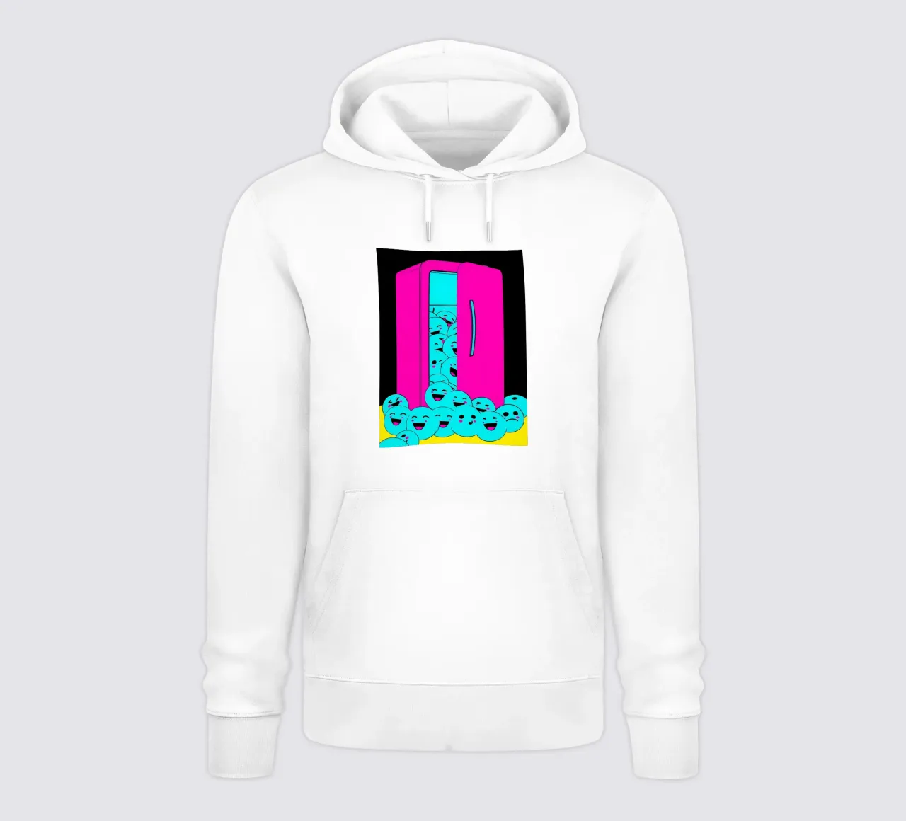 Frigorifero con cubetti di ghiaccio sorridenti - Pop Art felpa con cappuccio da ColorCrash Gallery