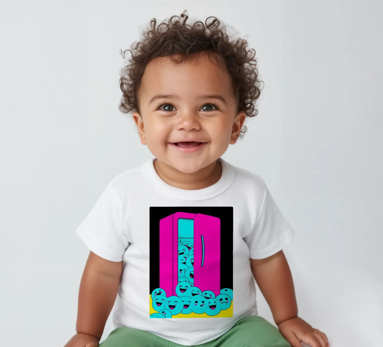 Frigorifero con cubetti di ghiaccio sorridenti - Pop Art maglietta neonato da ColorCrash Gallery