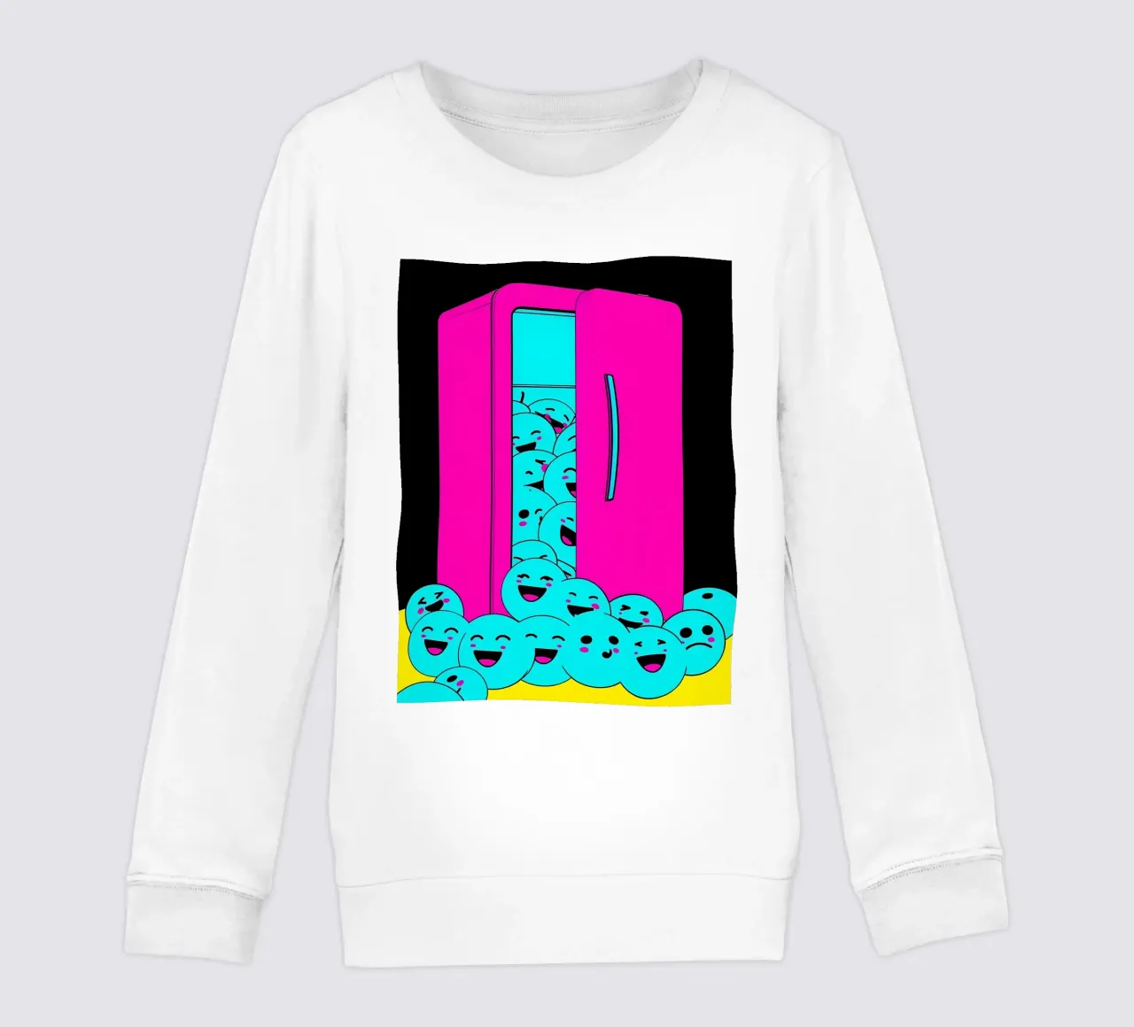 Frigorifero con cubetti di ghiaccio sorridenti - Pop Art felpa bambino da ColorCrash Gallery