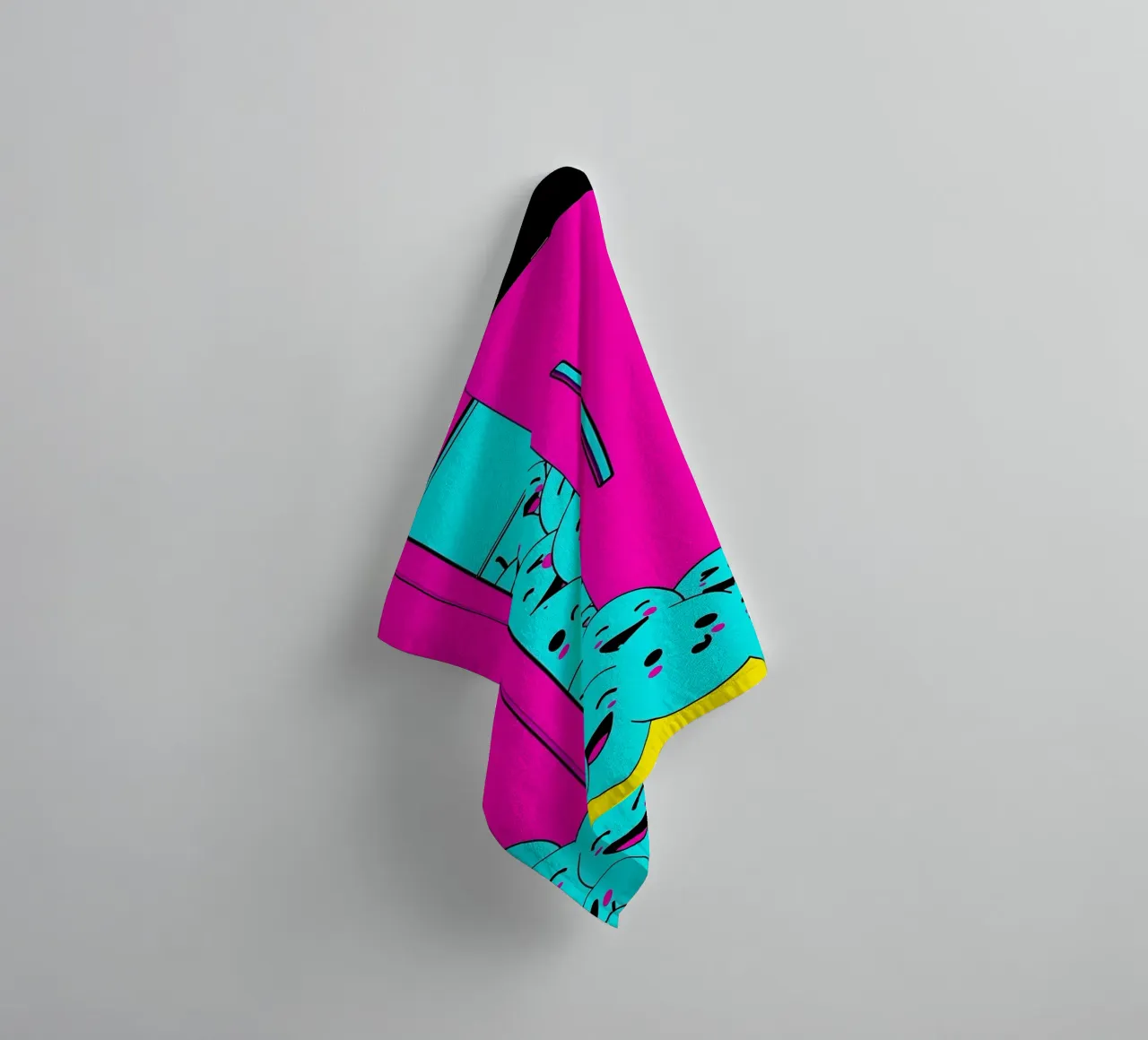 Frigorifero con cubetti di ghiaccio sorridenti - Pop Art asciugamano da bagno da ColorCrash Gallery