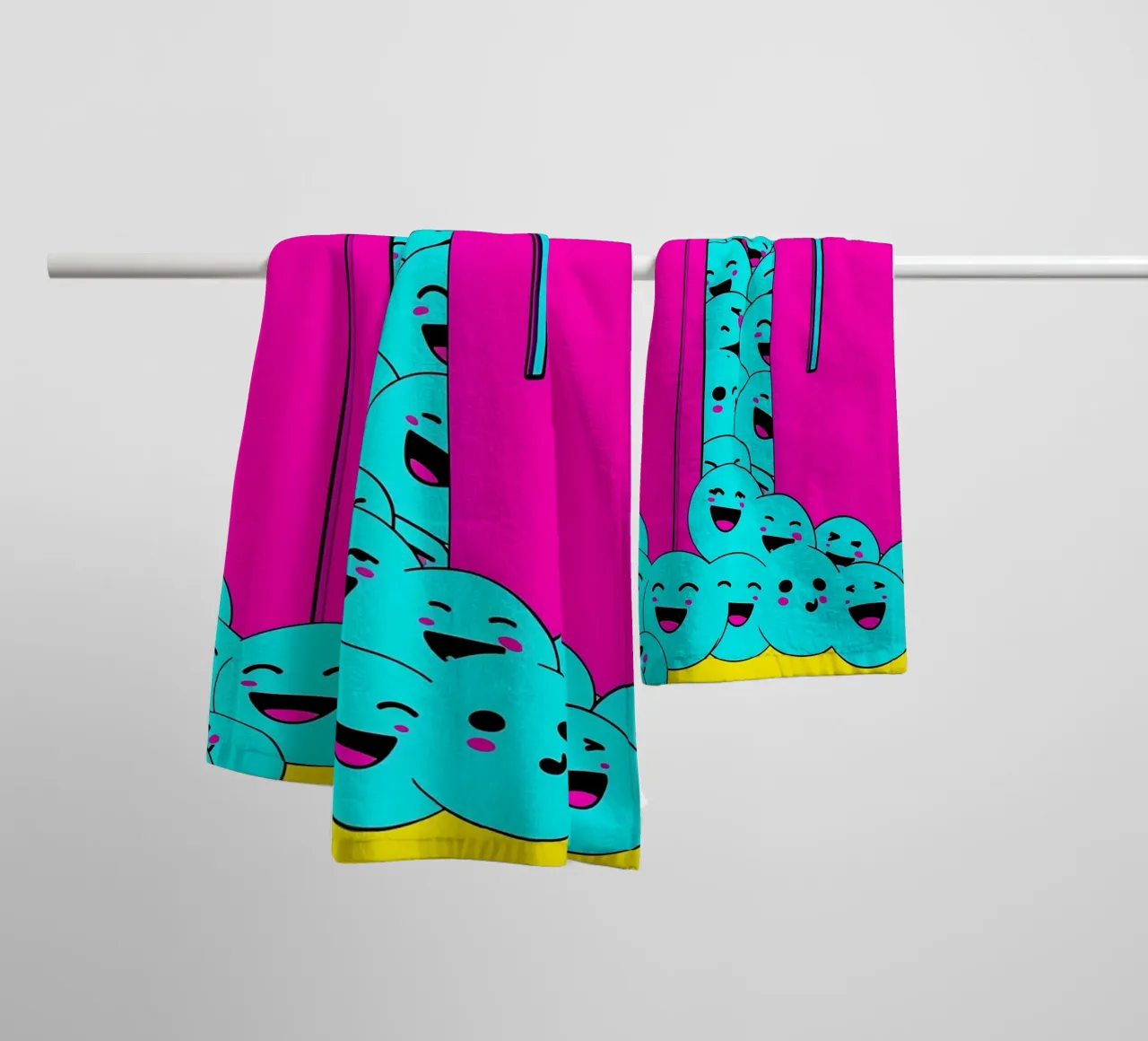 Frigorifero con cubetti di ghiaccio sorridenti - Pop Art asciugamano da bagno da ColorCrash Gallery