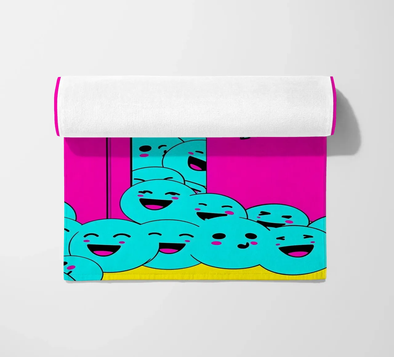Frigorifero con cubetti di ghiaccio sorridenti - Pop Art telo mare da ColorCrash Gallery