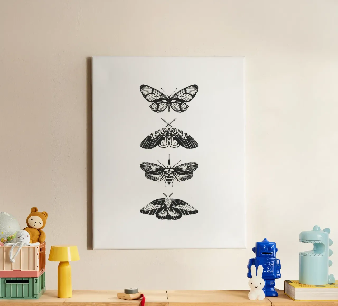 vlinder canvas met Baklijst van khoailang