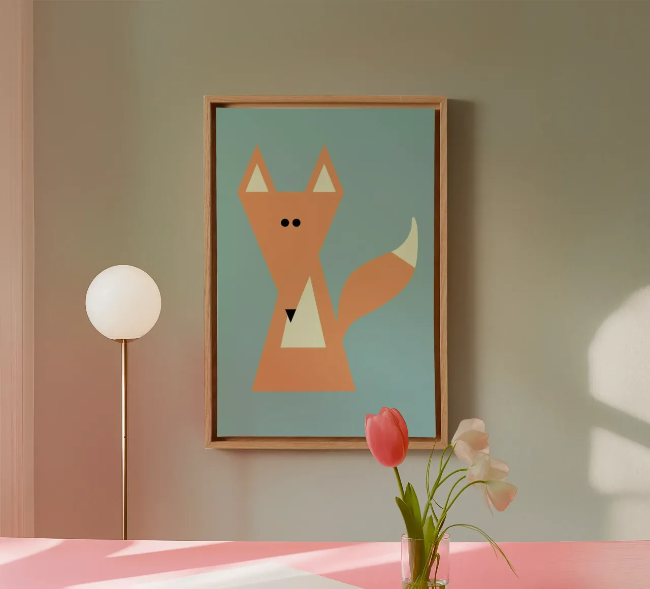 Ray the Fox tela con Cornice a cassetta da Marx & Croft