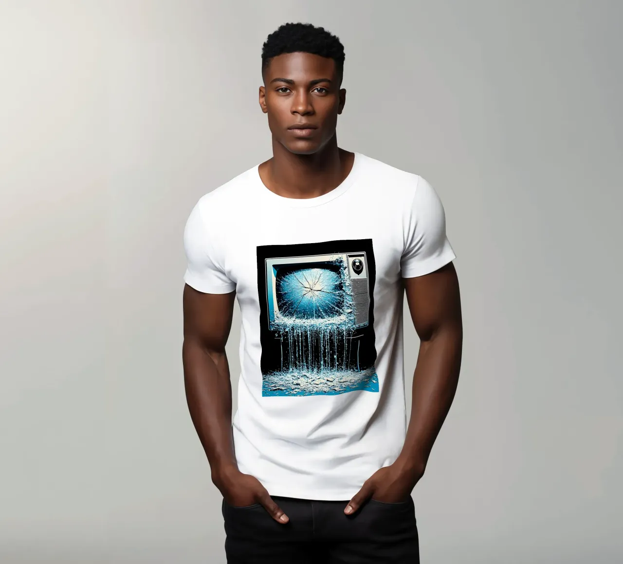 Televisione in fusione - Pop Art t-shirt da ColorCrash Gallery