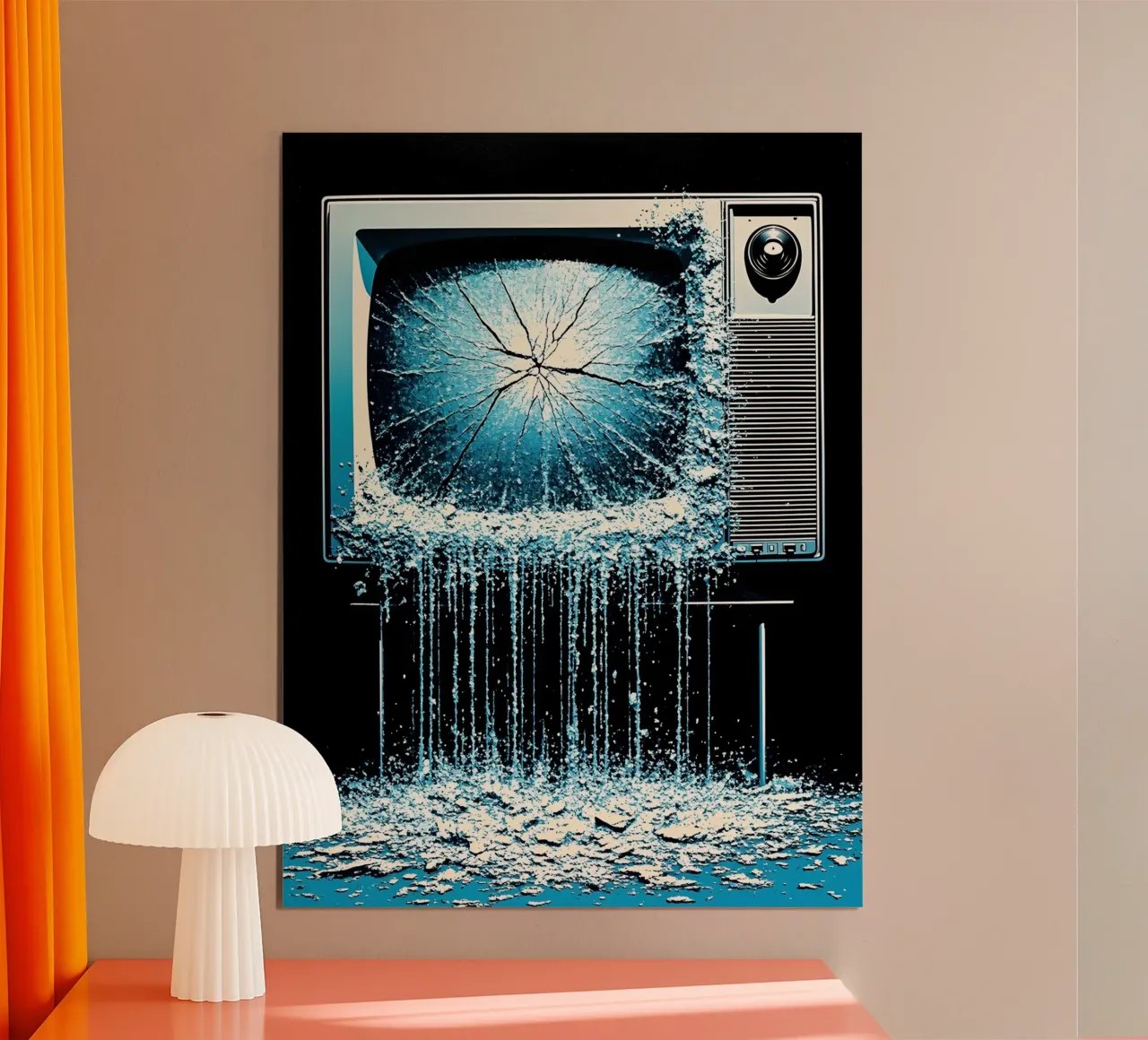 Televisione in fusione - Pop Art carta hahnemühle da ColorCrash Gallery