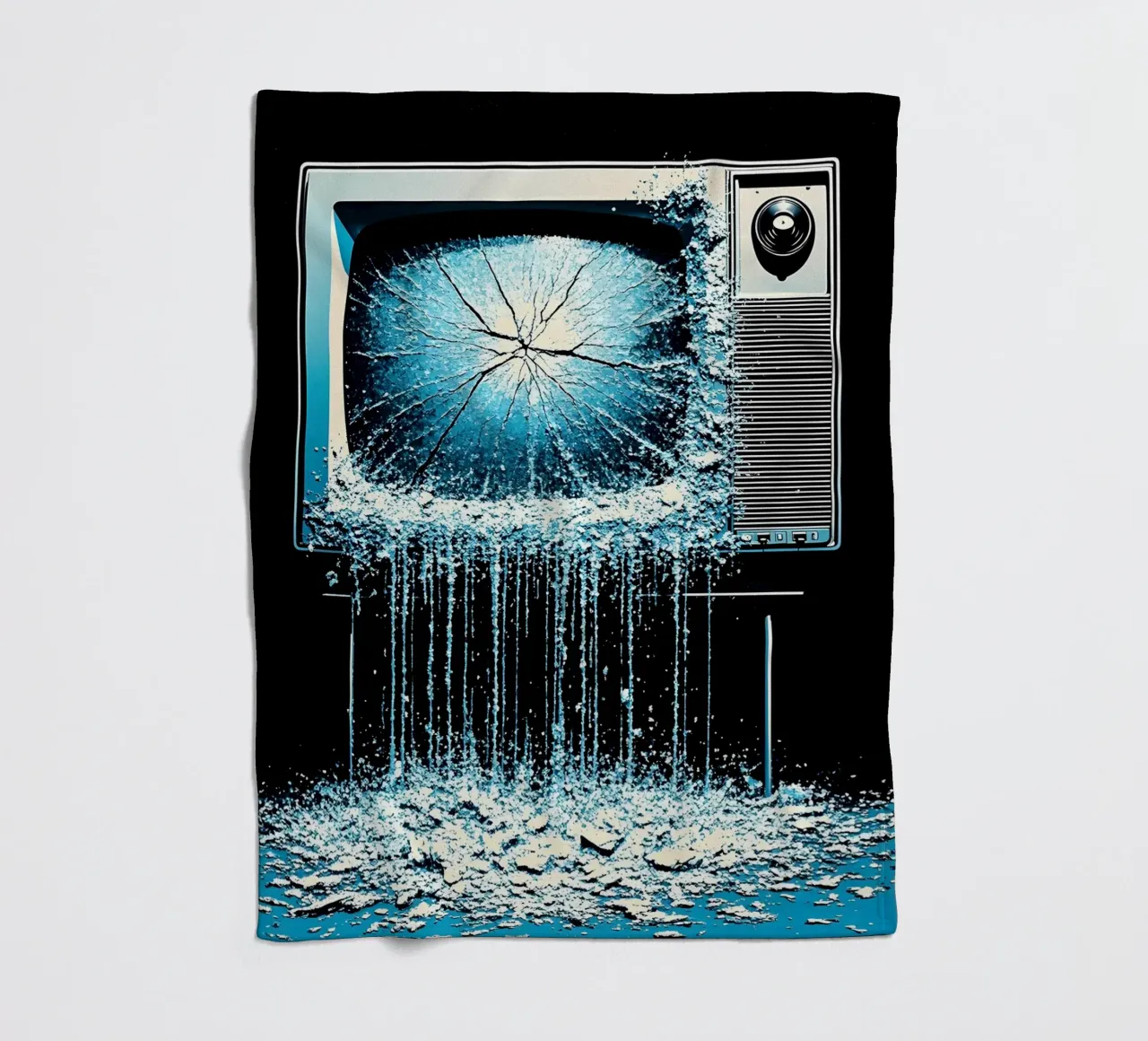 Televisione in fusione - Pop Art coperta in pile da ColorCrash Gallery