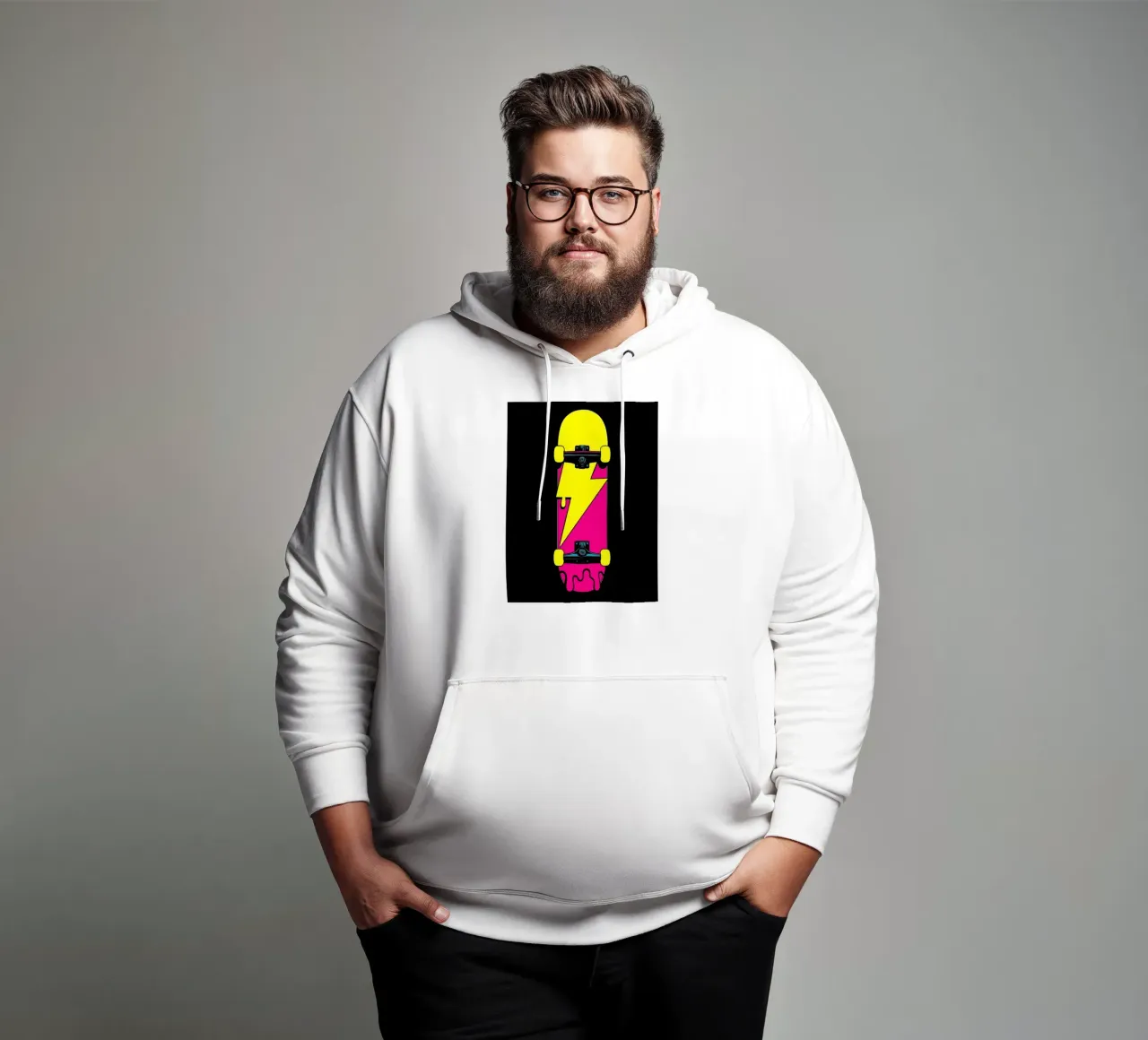 Skateboard Saetta - Pop Art felpa con cappuccio da ColorCrash Gallery