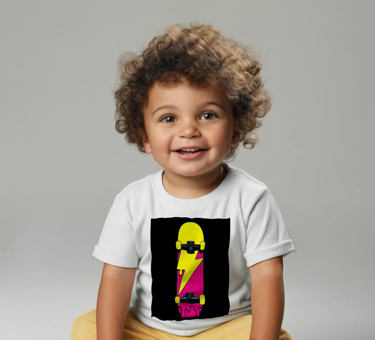 Lightning Skateboard - Pop Art baby t-shirt by ColorCrash Gallery