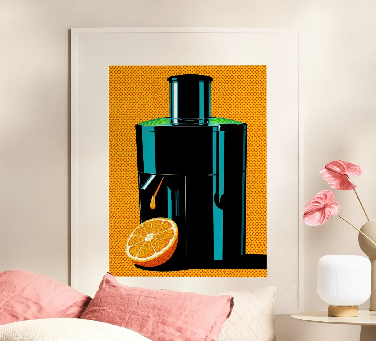 Macchina spremiagrumi - Pop Art poster con telaio in plastica da ColorCrash Gallery
