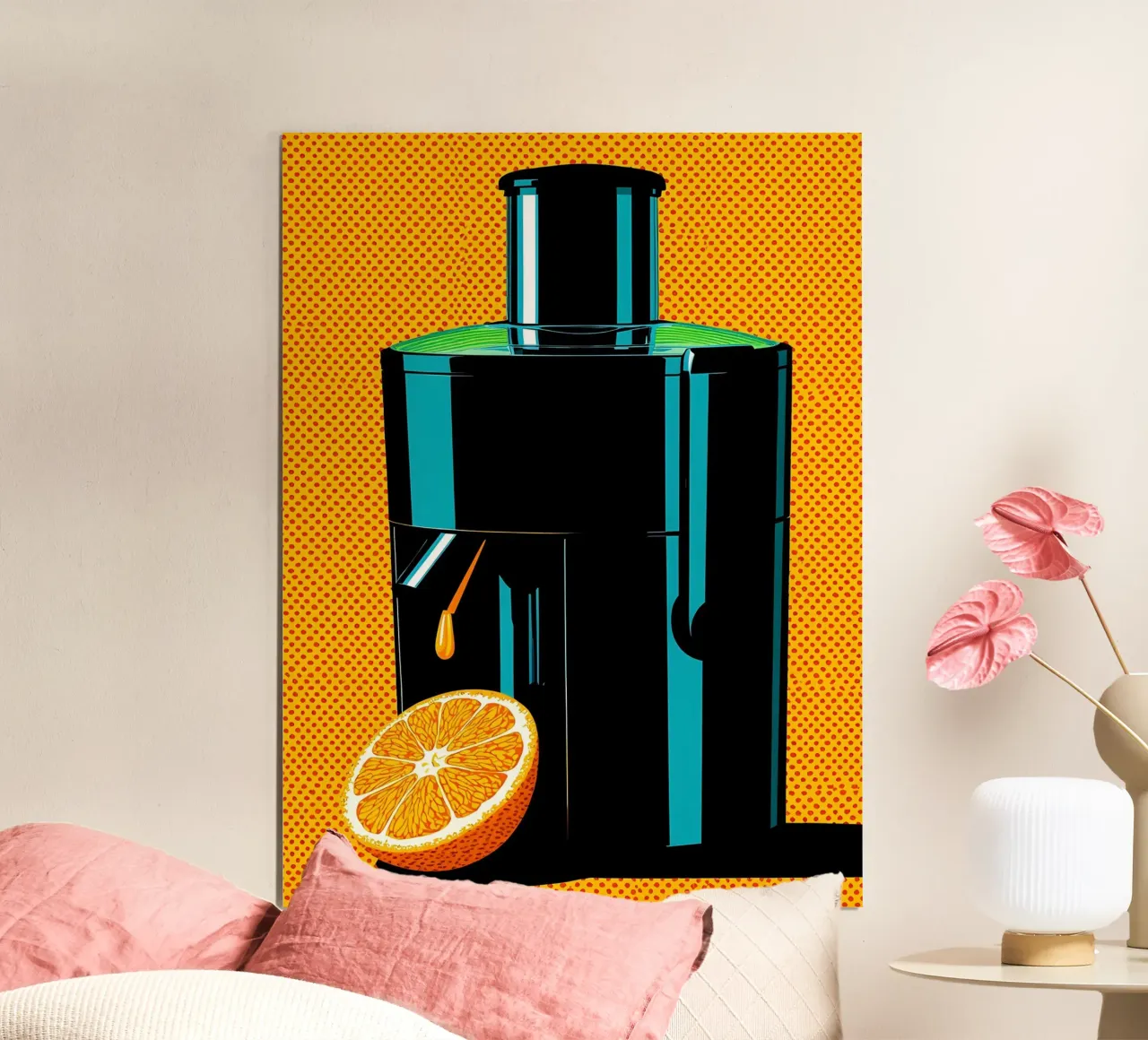 Macchina spremiagrumi - Pop Art poster con telaio in plastica da ColorCrash Gallery