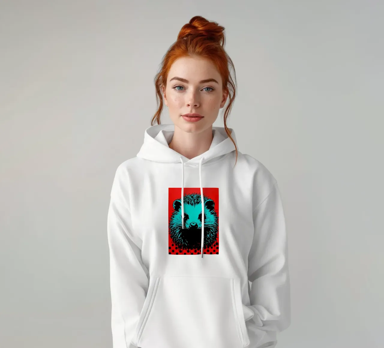 Riccio - Pop Art felpa con cappuccio da ColorCrash Gallery