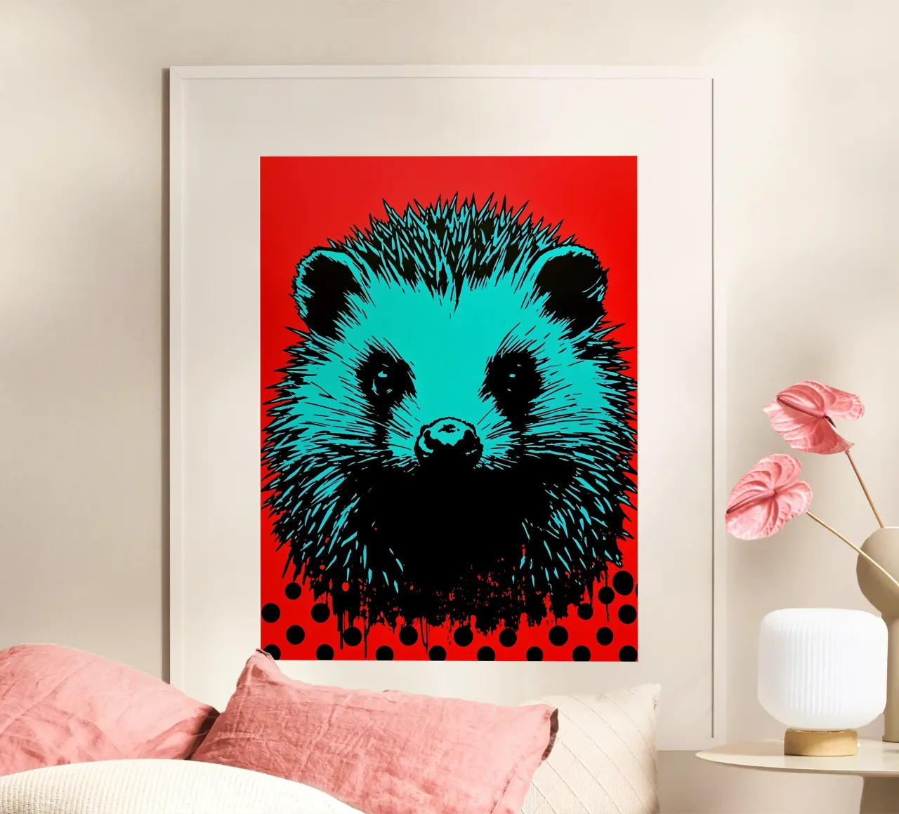 Riccio - Pop Art poster con telaio in legno da ColorCrash Gallery