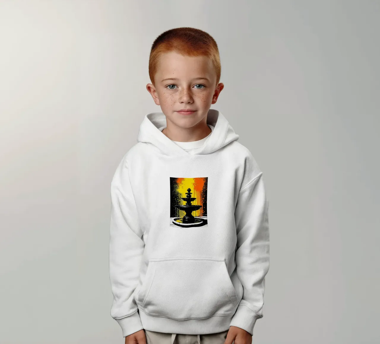 Fuente - Pop Art sudadera con capucha para niño de ColorCrash Gallery