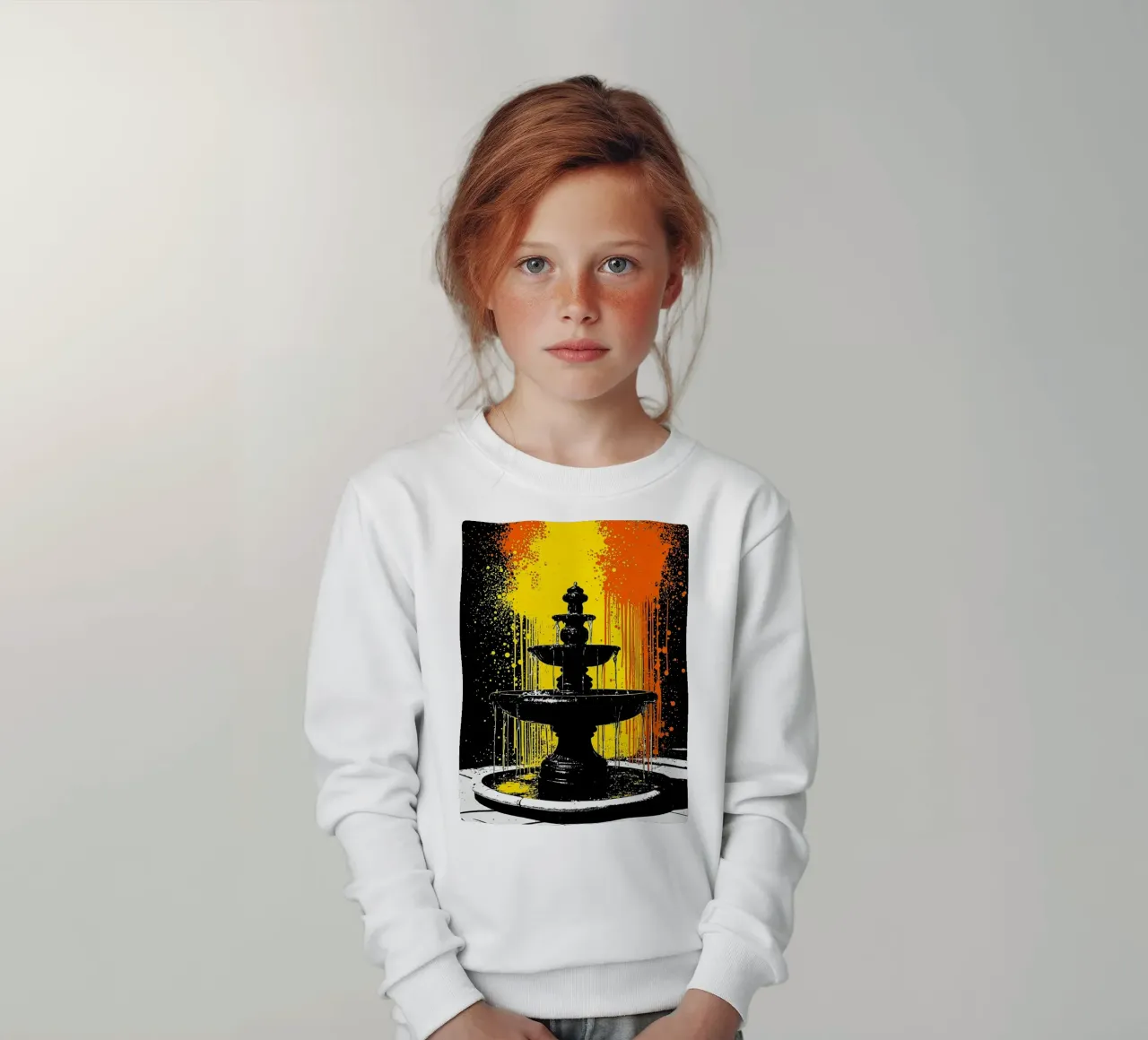 Fountain - Pop Art kids sweatshirt by ColorCrash Gallery