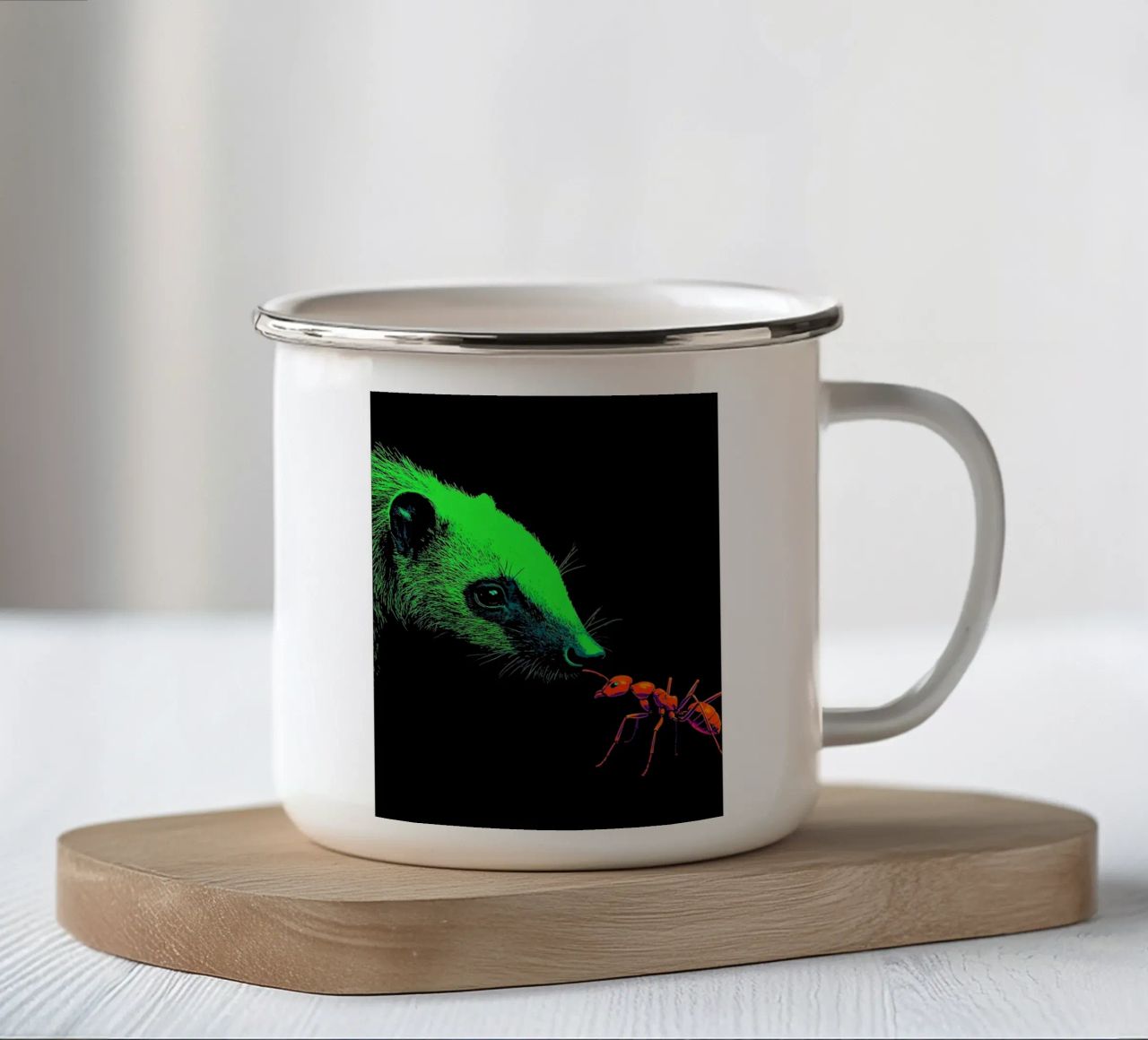 Weasal e Ant - Pop Art tazza in smalto da ColorCrash Gallery